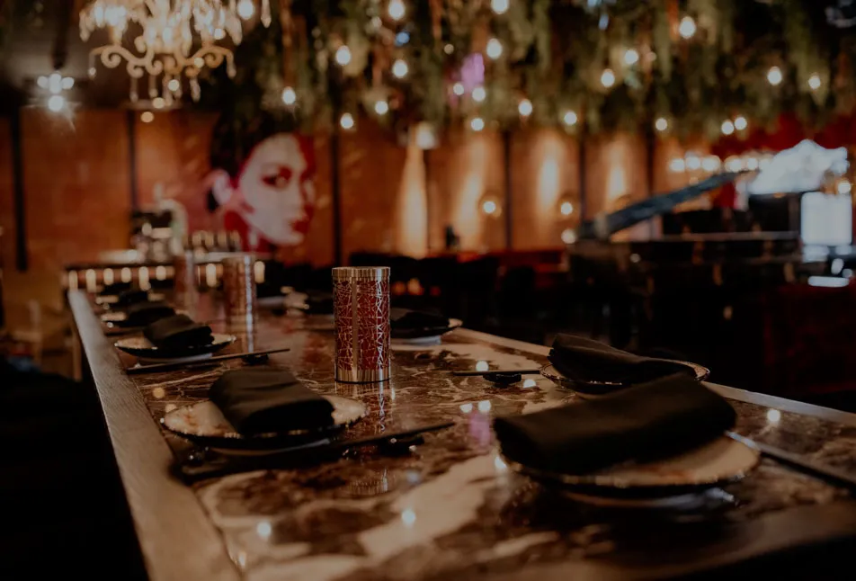The Hideout private events space with stage and private bar at Lulu Wild