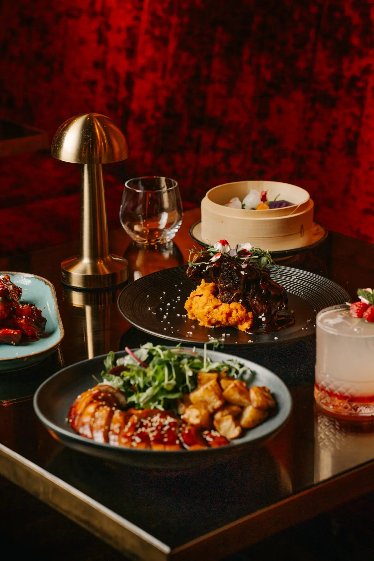 Valentine's set menu dishes at Lulu Wild Birmingham