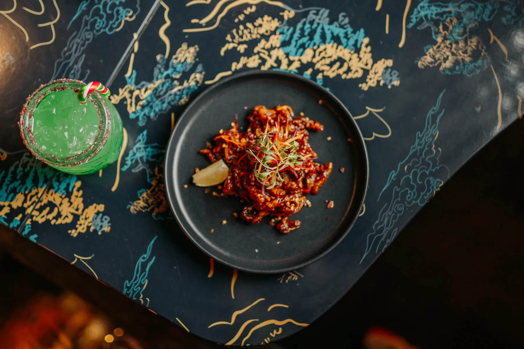 Crispy Sichuan beef, Christmas menu at Lulu Wild Birmingham